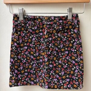 Art Class | Corduroy Ditsy Floral Mini Skirt